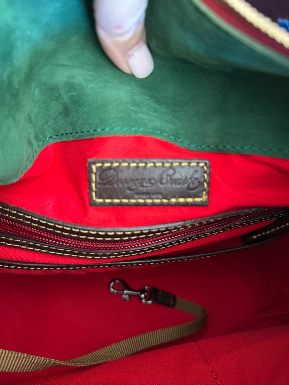 Dooney & Bourke Florentine USA Blue Leather Tassel Hobo Shoulder Bag EUC MINT - Picture 13 of 16